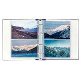 Medium 4-Ring Clear Pocket Album White Embossed Leather