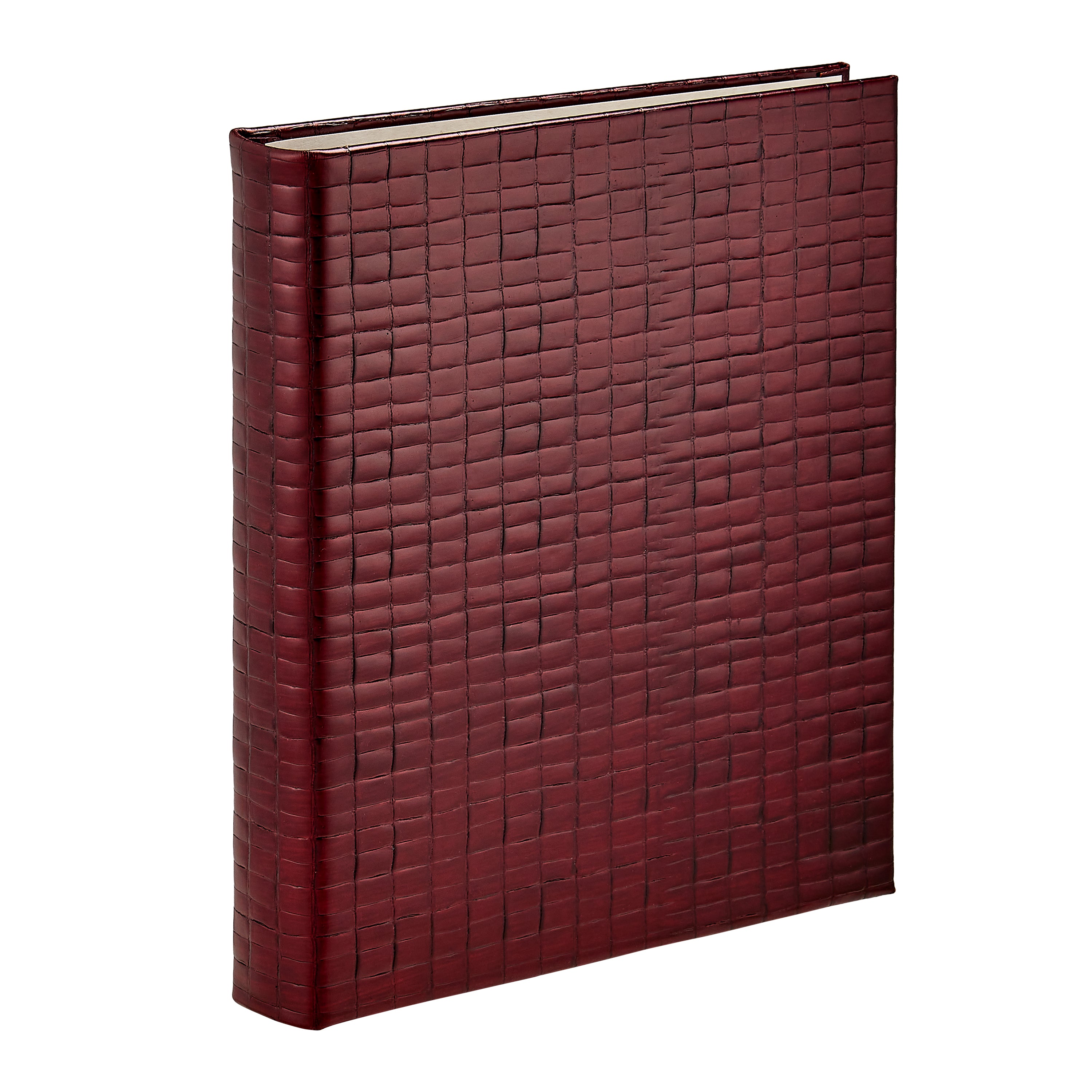 Large 3-Ring Clear Pocket Album Embossed BLR Leather